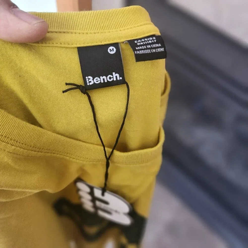 Bench Mens Denzo Diamond Yellow Short Sleeve Tee NWT